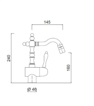 CLASSIC REVOLUTION - PRAGA - F7529ACE - Single handle bidet mixer with swivel spout by Rubinetteria Giulini - view 3